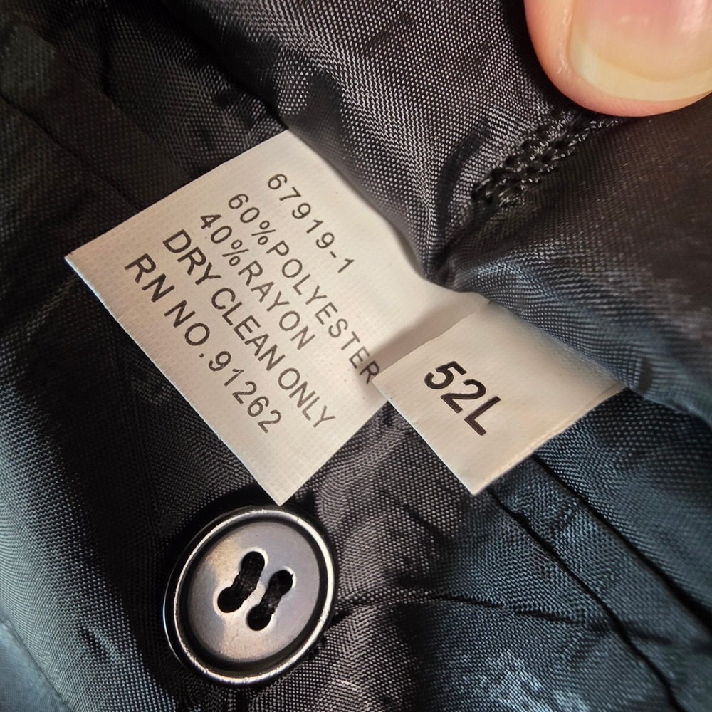 Carlo Lusso Suit Mens 52L Charcoal Grey Pinstripe 2-Piece Formal Set Big & Tall - Picture 4 of 16